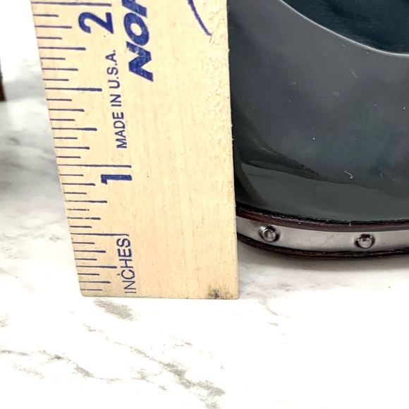 BCBGMaxAzria Platform Studded Patent Gray/Green Pumps 6 Edgy Grunge Punk Classic - Picture 14 of 16